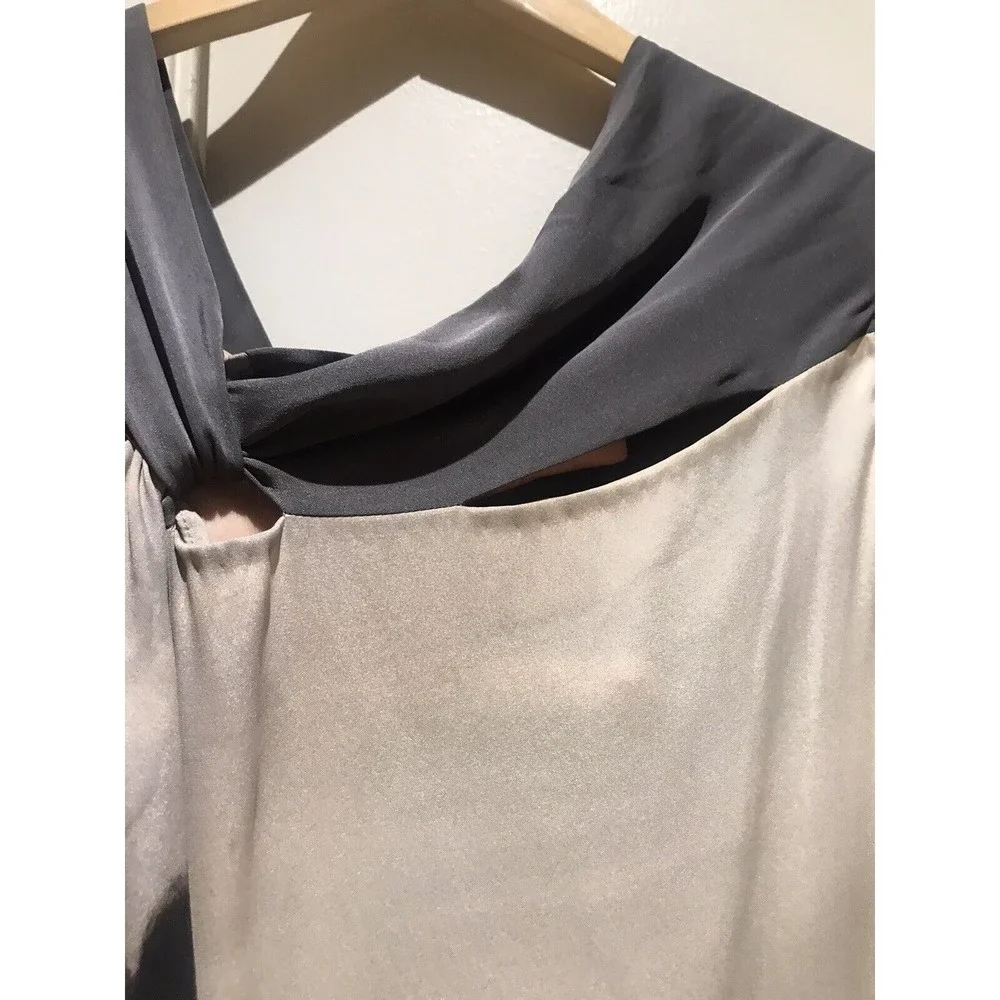 EUC ZERO + MARIA CORNEJO Silk Asymmetrical Maxi Dress Sz 4 - Picture 3 of 7